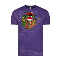 Cloud Purple longhorn Aztec Christmas Vintage Tee - CowhideDigitalArt