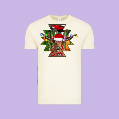 Longhorn Aztec Christmas Vintage Tee Designed By Cowhidedigitalart