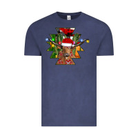 Vintage Denim longhorn Aztec Christmas Vintage Tee - CowhideDigitalArt