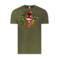 Vintage Olive longhorn Aztec Christmas Vintage Tee - CowhideDigitalArt