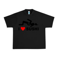 Black i love sushi funny Urban Heavy Tee - artisFamous