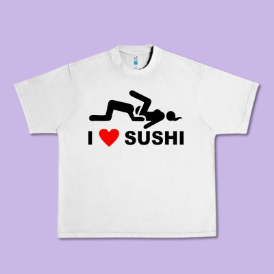 I Love Sushi Funny Urban Heavy Tee Designed By Artisfamous