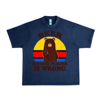 Navy funny beer because murder is wrong for drinking men lover Urban Heavy Tee - artisFamous