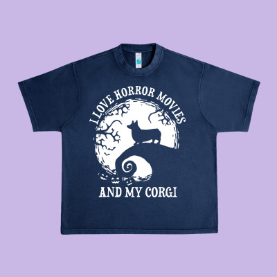 I Love Horror Movies And My Corgi Funny Corgi Urban Heavy Tee Designed By Artisfamous