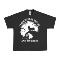 Pigment Black i love horror movies and my corgi funny corgi Urban Heavy Tee - artisFamous