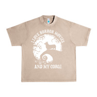 French Oak i love horror movies and my corgi funny corgi Urban Heavy Tee - artisFamous
