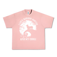 Salmon i love horror movies and my corgi funny corgi Urban Heavy Tee - artisFamous