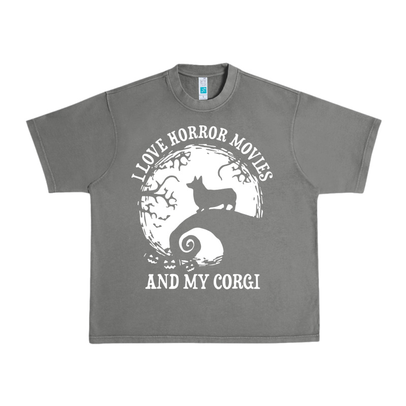 I Love Horror Movies And My Corgi Funny Corgi Urban Heavy Tee by artisFamous | Teevron