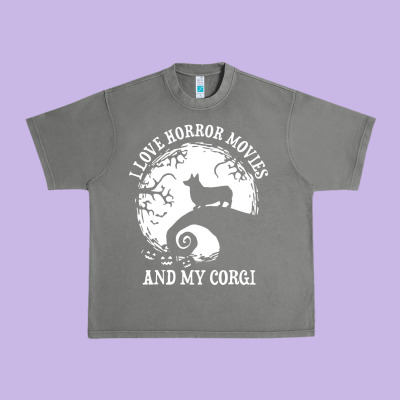 I Love Horror Movies And My Corgi Funny Corgi Urban Heavy Tee Designed By Artisfamous