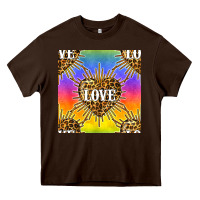 Chocolate Brown Pride lgbtq leopard love heart seamless pattern Heavy Core Tee - BundleAndBundleShop