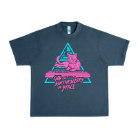 Midnight Navy Cats on Synthesizers in Space Urban Heavy Tee - artisFamous