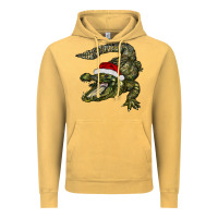Vintage Mustard Christmas alligator Vintage Hoodie - BarkalooDesign