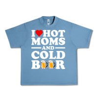Pebble Blue i love heart hot moms cold beer funny adult drinking joke Urban Heavy Tee - artisFamous