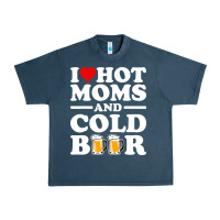 Midnight Navy i love heart hot moms cold beer funny adult drinking joke Urban Heavy Tee - artisFamous