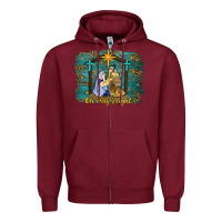Burgundy oh holy night western Zipper Hoodie - RanaPortraitStore