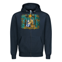 Navy oh holy night western Zipper Hoodie - RanaPortraitStore