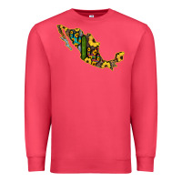 Cardinal Guerrero Mexico Serape Cactus Sunflower Map Premium Sweatshirt - RanaPortraitStore