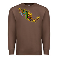 Chestnut Guerrero Mexico Serape Cactus Sunflower Map Premium Sweatshirt - RanaPortraitStore
