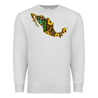 Dove Grey Guerrero Mexico Serape Cactus Sunflower Map Premium Sweatshirt - RanaPortraitStore