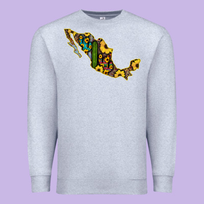 Guerrero Mexico Serape Cactus Sunflower Map Premium Sweatshirt Designed By Ranaportraitstore