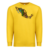 Lemon Guerrero Mexico Serape Cactus Sunflower Map Premium Sweatshirt - RanaPortraitStore