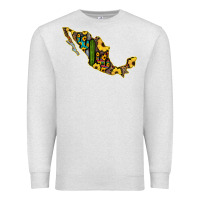 Oatmeal Heather Guerrero Mexico Serape Cactus Sunflower Map Premium Sweatshirt - RanaPortraitStore