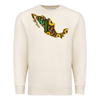 Sandshell Guerrero Mexico Serape Cactus Sunflower Map Premium Sweatshirt - RanaPortraitStore