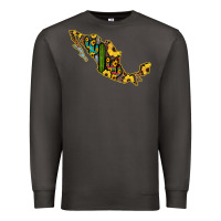 Smoke Guerrero Mexico Serape Cactus Sunflower Map Premium Sweatshirt - RanaPortraitStore