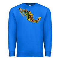 True Royal Guerrero Mexico Serape Cactus Sunflower Map Premium Sweatshirt - RanaPortraitStore