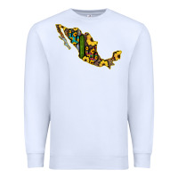 White Guerrero Mexico Serape Cactus Sunflower Map Premium Sweatshirt - RanaPortraitStore