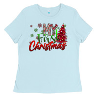 Baby Blue my first christmas Ladies Tee - SublimationCraftShop