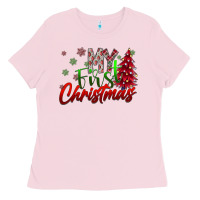 Bubblegum Pink my first christmas Ladies Tee - SublimationCraftShop