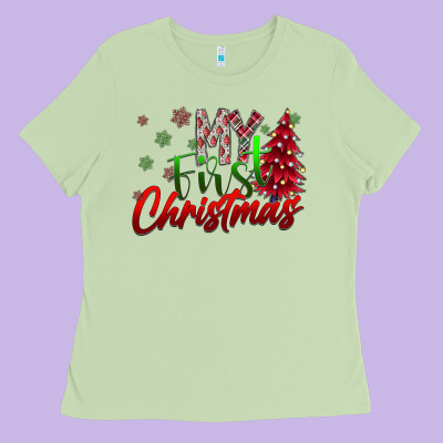 My First Christmas Ladies Tee Designed By Sublimationcraftshop