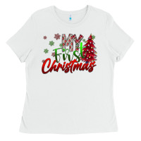 White my first christmas Ladies Tee - SublimationCraftShop