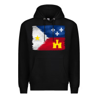 Black louisiana flag background Premium Hoodie - BarkalooDesign