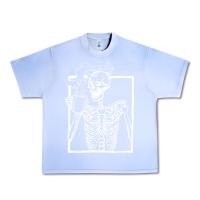 Grape Ice distressed skeleton vintage smiling skull drinking coffee Urban Heavy Tee - artisFamous