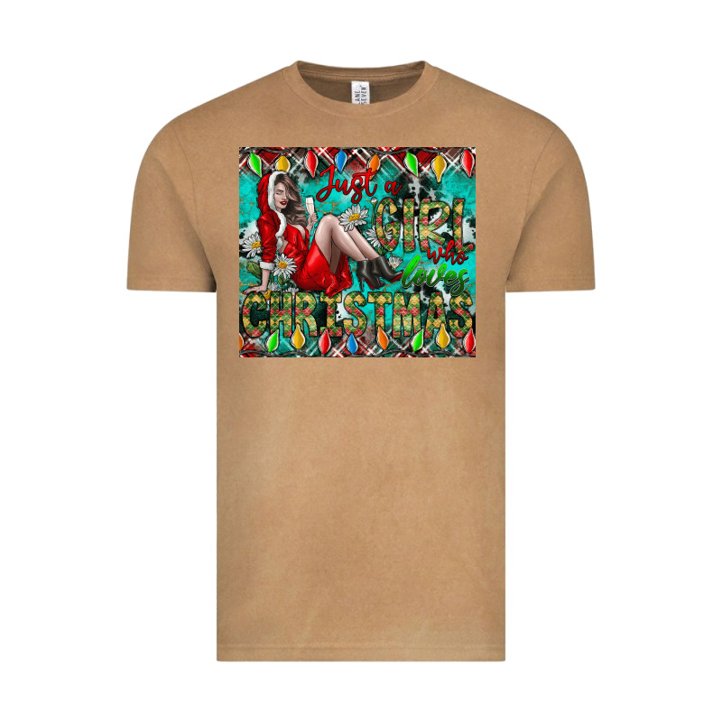 Just A Girl Who Loves Christmas Vintage Tee by CowhideDigitalArt | Teevron