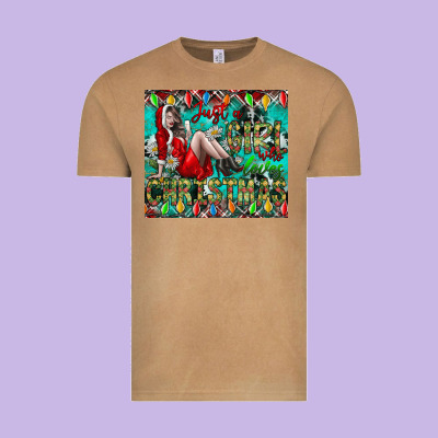 Just A Girl Who Loves Christmas Vintage Tee Designed By Cowhidedigitalart