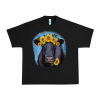 Black Black Angus with Sunflower Urban Heavy Tee - Jasminsmagicworld