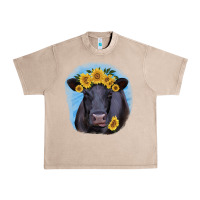 French Oak Black Angus with Sunflower Urban Heavy Tee - Jasminsmagicworld
