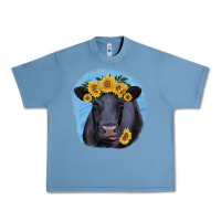 Pebble Blue Black Angus with Sunflower Urban Heavy Tee - Jasminsmagicworld