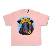 Black Angus With Sunflower Urban Heavy Tee | Teevron
