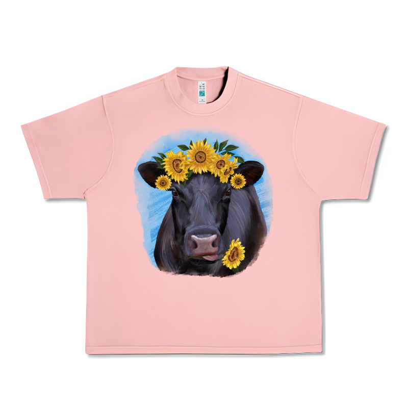 Black Angus With Sunflower Urban Heavy Tee by Jasminsmagicworld | Teevron