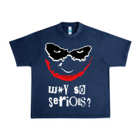 Navy why so serious Urban Heavy Tee - artisFamous
