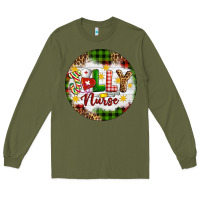 Army Green Christmas Jolly Nurse Long Sleeve Tee - Artiststas