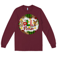 Burgundy Christmas Jolly Nurse Long Sleeve Tee - Artiststas