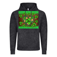 Vintage Black st.patricks heart shamrocks glitter Vintage Hoodie - BarkalooDesign