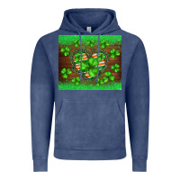 Vintage Denim st.patricks heart shamrocks glitter Vintage Hoodie - BarkalooDesign