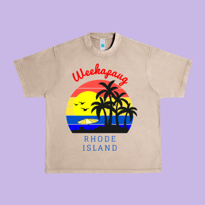 Weekapaug, Rhode Island Sunset Urban Heavy Tee Designed By Artisfamous