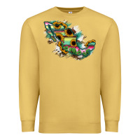 Antique Gold Guerrero Mexico Sunflower Map Premium Sweatshirt - RanaPortraitStore